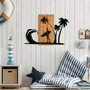 Wallity Surfer Life Accesorio de Pared de Madera y Metal Nogal y Negro